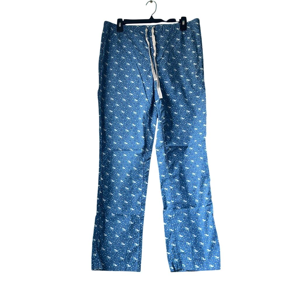 Vineyard Vines Unisex Medium Cotton Blue Whale Pajama Pant Bottoms With Pockets